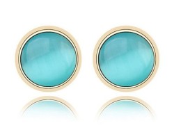 Blue Opal Stud Earrings